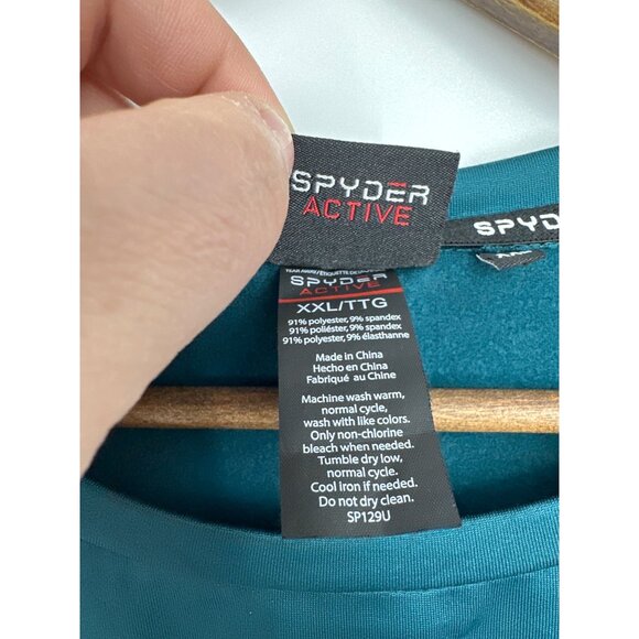 Spyder Active Teal Long Sleeve Performance Shirt Women's Size XXL - Picture 5 of 8
